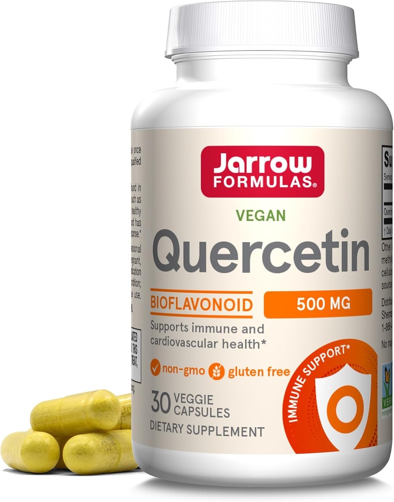 Jarrow Formulas Quercetin Supplements - 500 mg, Cardiovascular ve Immune Health için Antioksik Destek, 30 Veggie Capsules ile Tamam