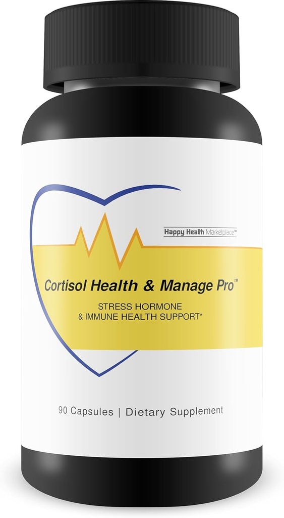Cortisol Υγεία & Διαχείριση Pro - Στρες Ορμόνη & Ανοσοποιητική Υποστήριξη - Προώθηση Υγιούς Επίπεδα Κορτιζόλης & Ανοσολογική Λειτουργία - Βιταμίνη D3, Μαγνήσιο, Ginseng, Βιταμίνη C, Ψευδάργυρος - Βοηθά στην ανακούφιση & Mood του στρες