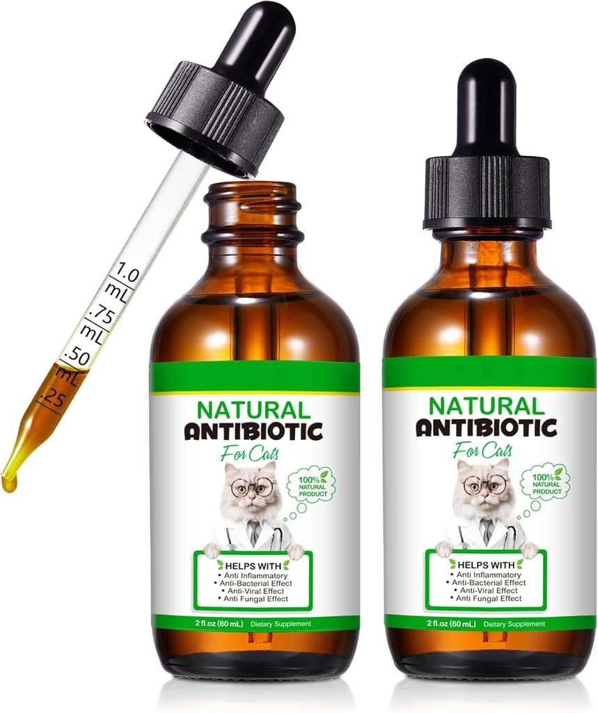 Cat Antibiyotiks, Cats için Antibiyotikler, Doğal Kediler 60 ml-2par