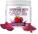 Superfood Beets Powder, 10.59oz 40 Μερίδες - Beetroot Powder Organic Beet Root Blend with Green Tea & Berry Flavor, Non-GMO, Plant-based Drink Mix