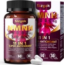 11-in-1 NMNH (Dihidrotinamid Mononüotid), hizmet başına 600 mg, NAD+ Supplement with Resveratrol, CoQ10 to Support NAD+ Seviyeler, NMNH Supplement for Anti-Aging, 60 Count, 30 Day Supply-54