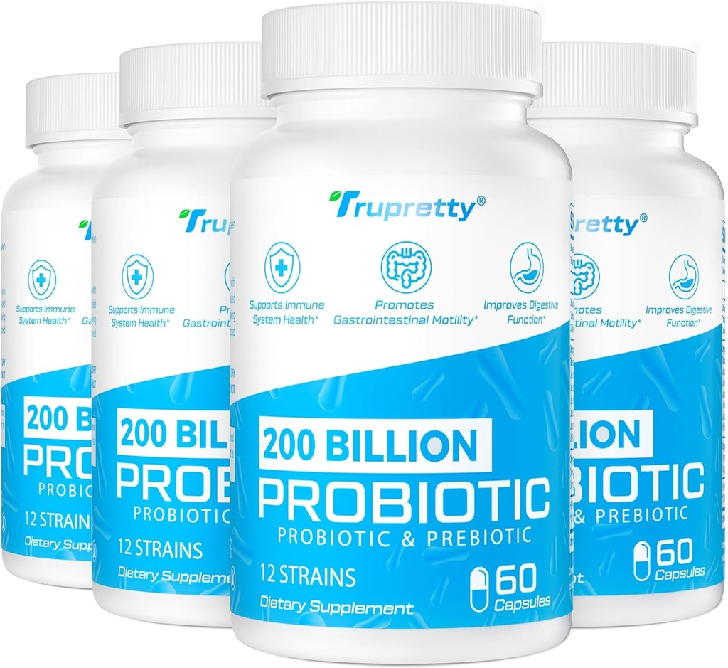 200 Milyar Cfus 12 Strains Probiyotik, 3 Organik Prebiyotik, Kadınlar için Probiyotikler, Immune, Gut, Digestive Health, Raf Stable, Non GMO, 240 Caps (240-Days Supply)