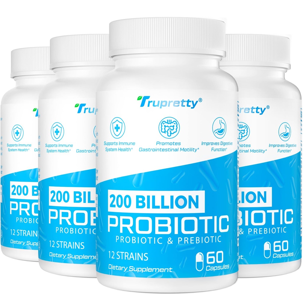 200 Milyar Cfus 12 Strains Probiyotik, 3 Organik Prebiyotik, Kadınlar için Probiyotikler, Immune, Gut, Digestive Health, Raf Stable, Non GMO, 240 Caps (240-Days Supply)