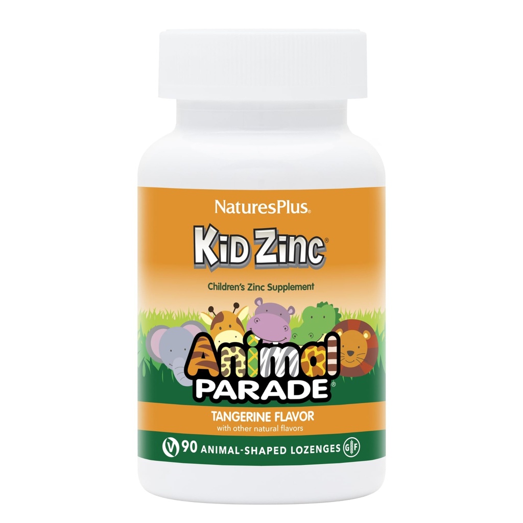 NaturesPlus Animal Parade KidZinc, Tangerine Flavor - 90 Animal-Shaped Lozenges - Organik olarak Chelated Bora - Vegan, Gluten Free - 90 Hizmetler