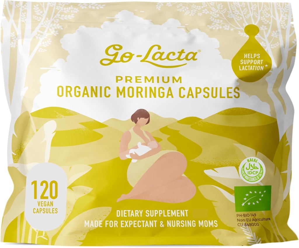 Go-Lacta® 100 Organik Moringa Capsules Anne beslenmesi için, 120 Capsules