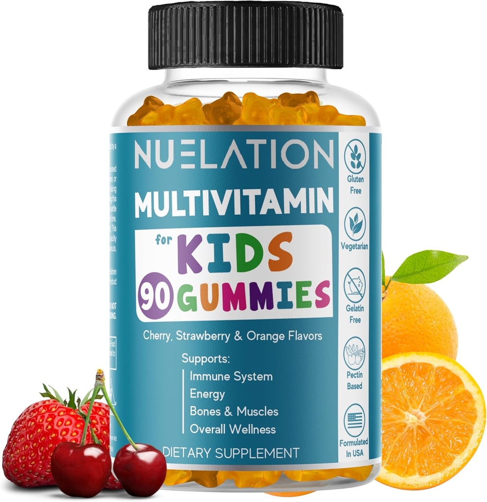 Çocuklar için Gummy Vitaminleri 45 Günlük Supply - Vegetarian, Gluten Free, Gelatin Free, Multivitamin Gummies for Kids to Support Immune System & General Wellness