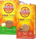 Metamucil Fiber İnces Fiber Supplement with Bleam Digestive Health Support Tip Card Psyllium Fiber Bars - 12CT Apple Crisp & 12CT Cinnamon Spice - Set