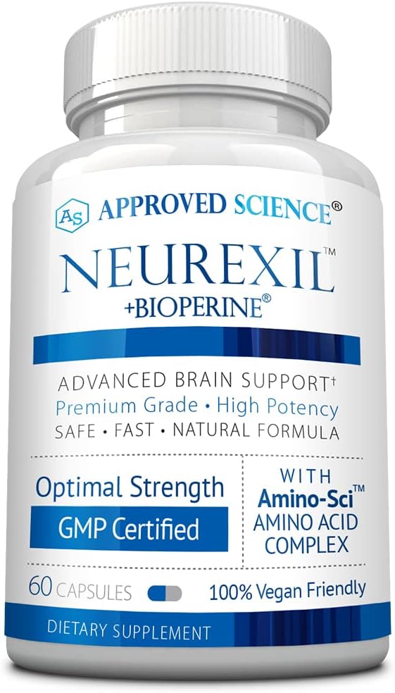 Onaylanmış Bilim Neurexil - DMAE ile Doğal Nootropic Destek - Beyin Fonksiyonu, Sharpen Clarity, Boost Memory - L-Tyrosine, Ginkgo Biloba, Huperzine A, BioPerine - 60 Capsules