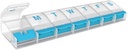 EZY DOSE Weekly (7-Day) AM/PM Daily Pill Organizer, Vitamin Case, ve Tıp Konteyner, X-Largetments, Arthritis Friendly, and Easy to Use, Clear/Blue, Design May Vary, BPA Free