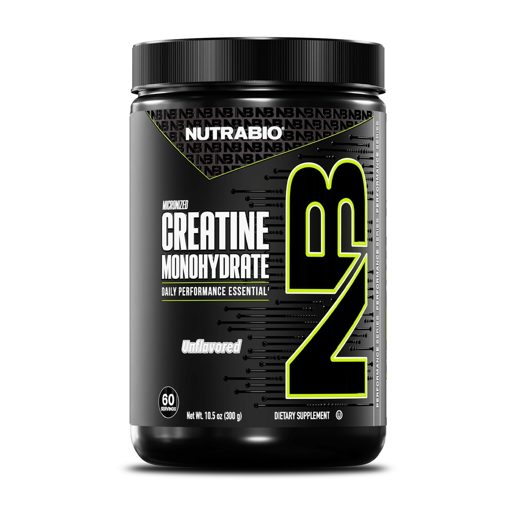 NutraBio Pure Micronized Kretine Monohidrat Toz Supplement, Unflavored, (300 g) - Supports Bulk Muscle Energy, Recovery, and Strength - HPLC Tested Kretine Toz Supplement for Men and Women