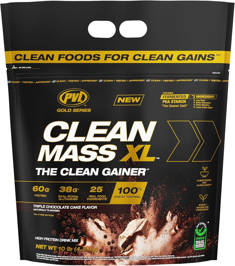 PVL Gold Series - Clean Mass XL - The Clean Muscle Mass Winer - 10 LB - Triple Chocolate Kek