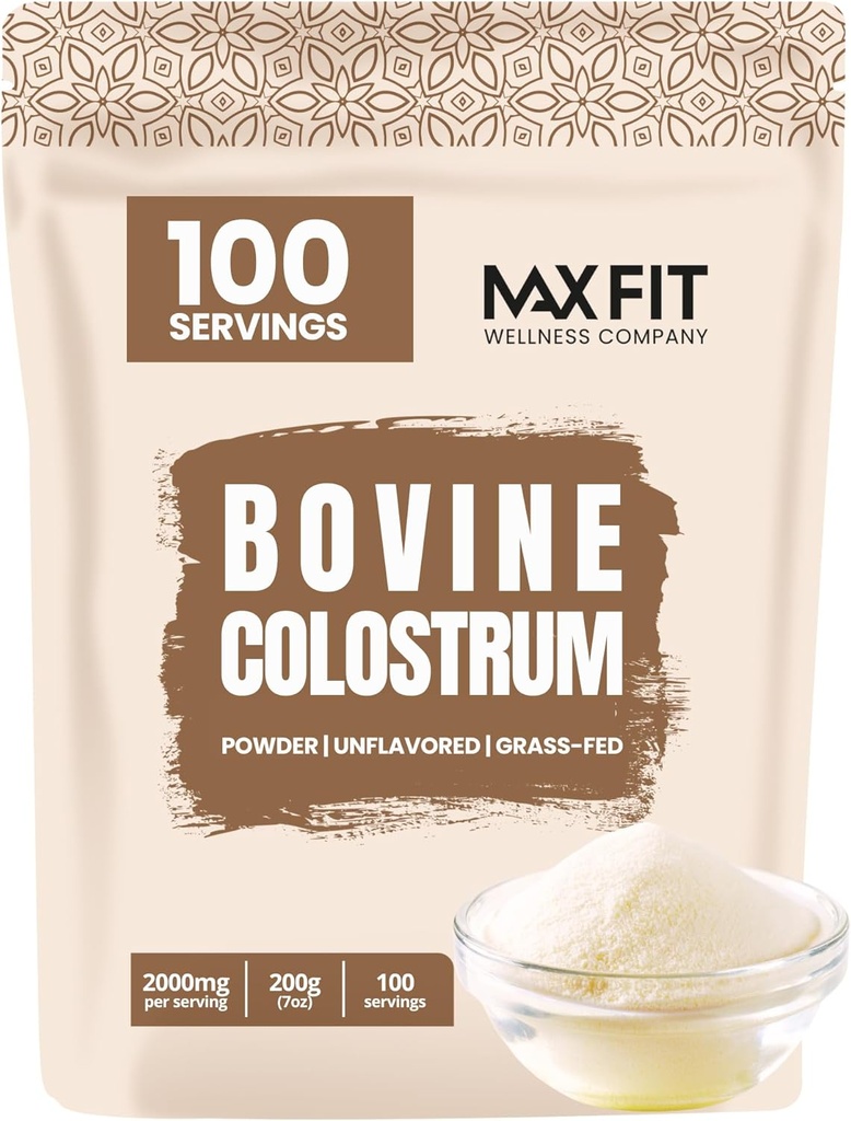 Colostrum Toz Tamam, Bovine Colostrum Toz, Güçlü İlk Süt | Mekanik Sağlık Bloating Immunity Support Skin Saç 100 Hizmet (200g/7oz)
