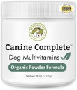Wholistic Pet Organics Canine Complete - Dog Multivitamin Toz - 8 Oz - Günlük Köpek Vitaminleri ve Ev Yemekleri için Tamamlar - Immune System, Skin, Coat & Genel Sağlık - Küçük ve Büyük Breed