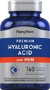 Piping Rock Hyaluronic Acid Supplement | 100 mg | 160 Capsules | Kadınlar ve Erkekler için MSM ile | Gluten Ücretsiz