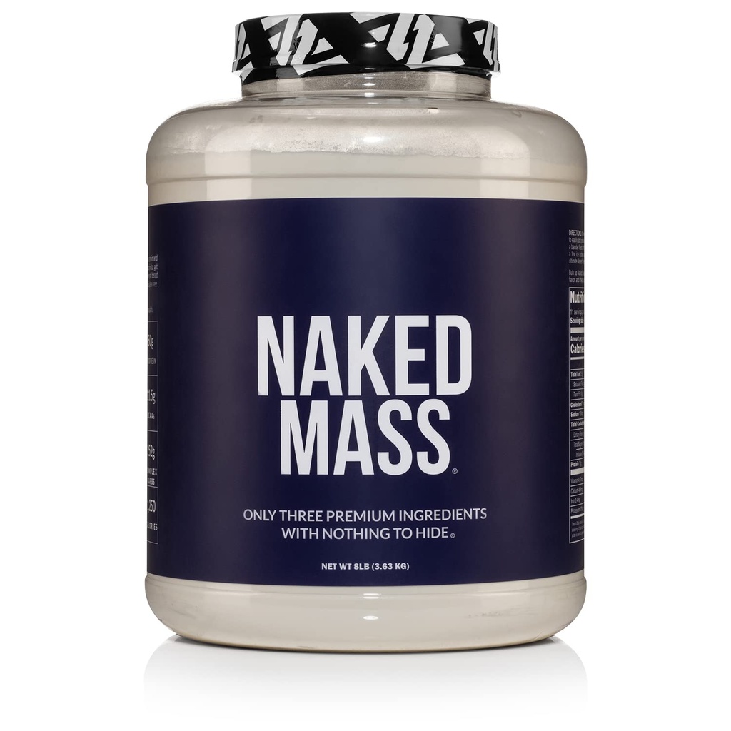 NAKED Mass - Doğal Kilo Kazanıcı Protein Toz - 8 LB Bulk, GMO Free, Gluten Free & Soy Free. No Yapay Malzemeler - 1,250 Calories per Service