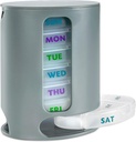 MEDca Weekly Pill Organizer, 1 Terry, 7 Stackable Karşılaştırmalar Four Times-a-Day - Morning, Noon, Evening, and Bedtime, Grey