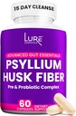 Lure Essentials Psyllium Husk Κάψουλες για τον καθαρισμό του παχέος εντέρου - Προβιοτικές και προβιοτικές Ίνες