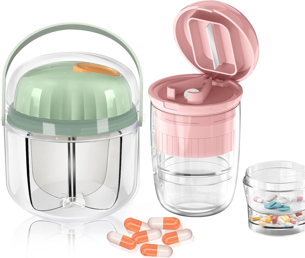 GloDeals Pill Organizer, Pill Crusher, XS ve Splitter