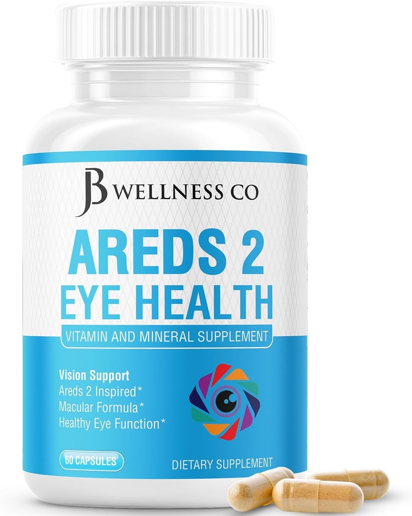 JB Wellness AARDS 2 Eye Vitamin & Mineral Supplement, Περιέχει λουτεΐνη, βιταμίνη C, ζεαξανθίνη, ψευδάργυρο & βιταμίνη Enhance Vision Supplement - 60 Count