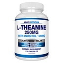 Arazo Beslenme L-Theanine 250 mg (Extra Strength) Inositol 100 mg, 120 Capsules Vegetarian