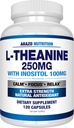 Arazo Beslenme L-Theanine 250 mg (Extra Strength) Inositol 100 mg, 120 Capsules Vegetarian