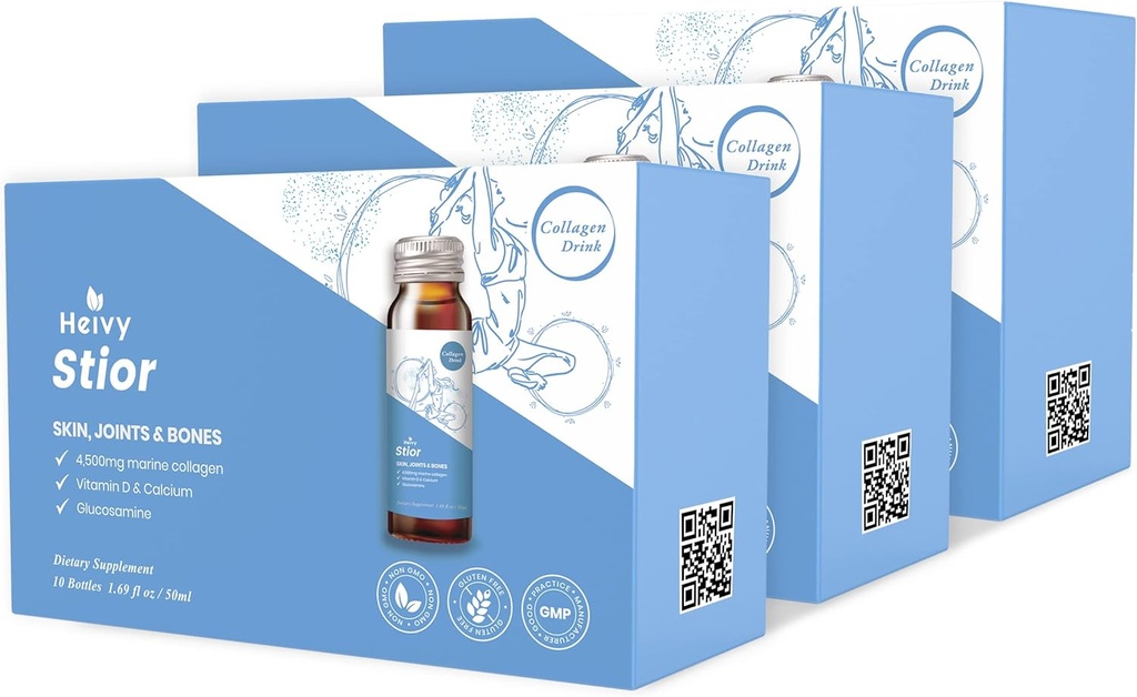 Heivy Marine Collagen Liquid, Collagen Drink, Marine Collagen, Bread Collagen for Women for Hair growth, Skin Repair, Mood&Sleep, 1.69 Fl Oz ( 30'un paketi), Ortaklar için Collagen İçecek