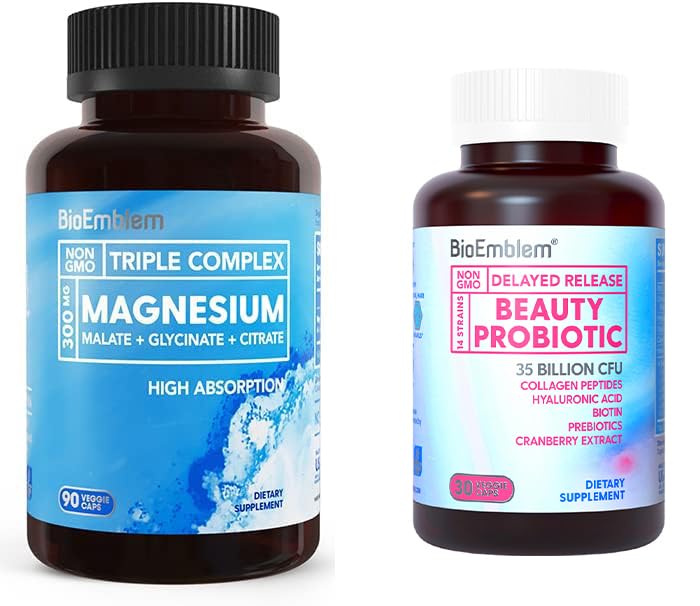 BioEmblem Women's Triple Magnesium Complex Ομορφιά Προβιοτικά - 120 Piece ποικιλία - Χωρίς γεύση