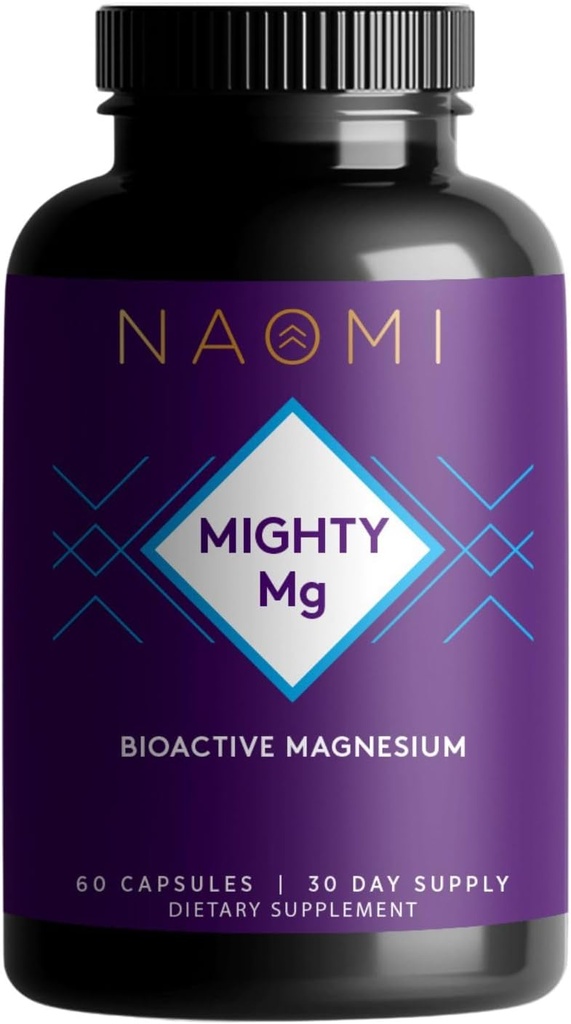 NAOMI Mighty M Magnezyumg Glycinate & Malate Kompleksi 360 mg, Yüksek Aborpsiyon Formula, Elemental Magnezyum Supports Heart Health, Güçlü Bones, Better Sleep, Gluten-Free, Non-GMO, Vegan, 60 Veggie Caps