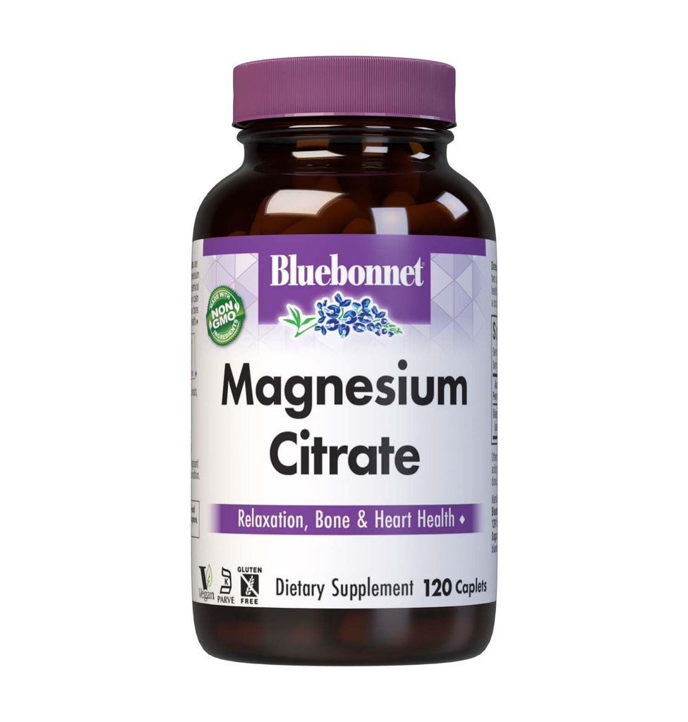 Διατροφή Bluebonnet Μαγνήσιο Κιτρικό, 400mg Μαγνήσιο, Μέγιστη Απορρόφηση, Υποστηρίζει την Ανοσοποιητική Υγεία & Παραγωγή Ενέργειας*, Χωρίς σόγια, Χωρίς Γλουτένη, Μη ΓΤΟ, Κοσέρ, Γαλακτοκομικά, Vegan, 120 Καπέλα