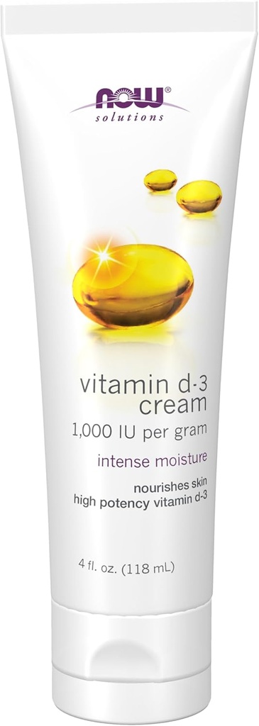 Şimdi Çözümler, D-3 Cream 1000 IU Per Gram, Yüksek Lisans, Intense Moisture, 4-Ounce