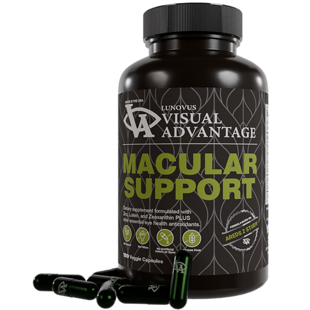 Macular Eye Health için Formula Destek - 180 Kont - AREDS 2 Çalışmaya dayanarak - Yaşla İlgili Macular Göz Sağlığı (AMD) - Göz Vitaminleri