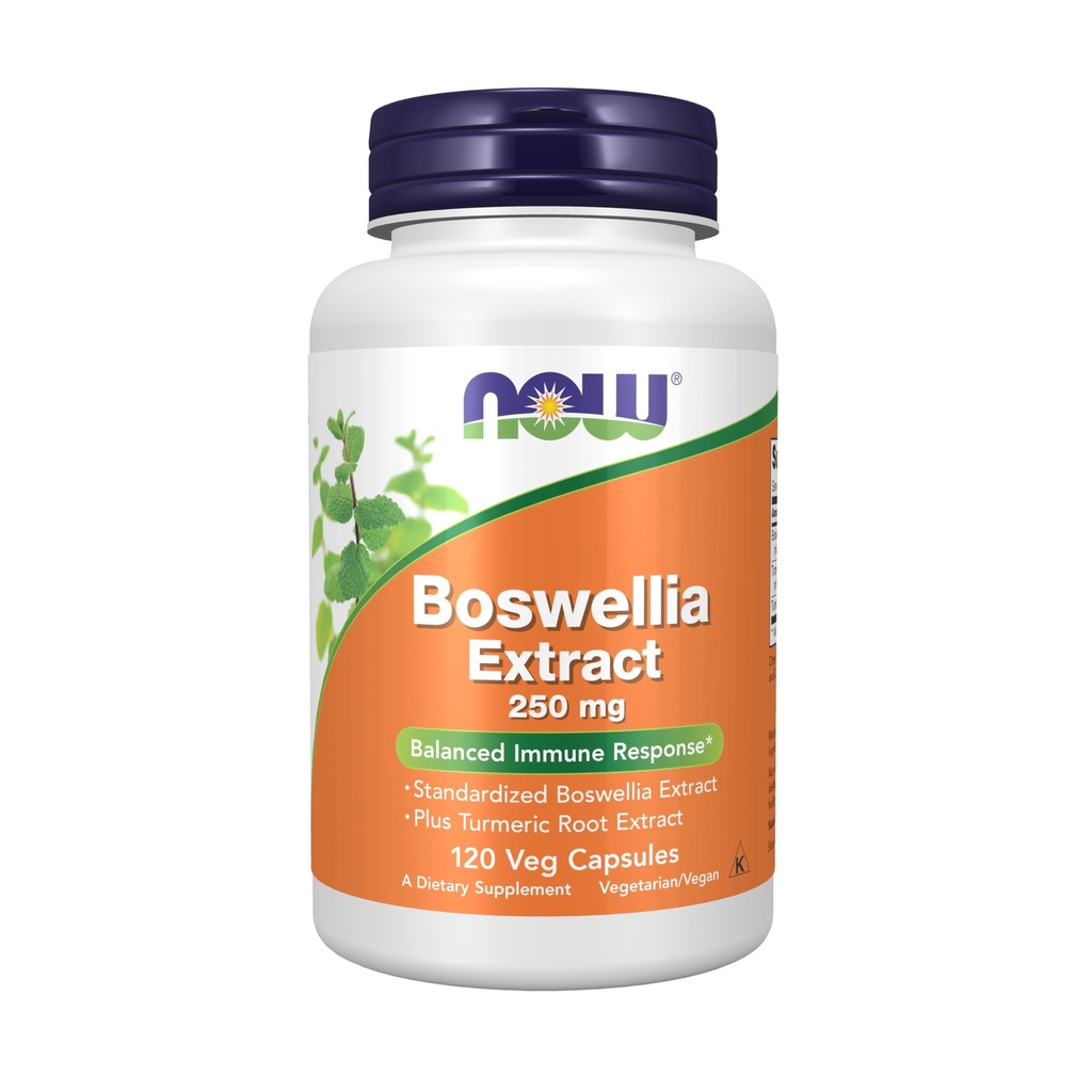 NOW Συμπληρώματα Τροφίμων, Boswellia Extract 250 mg, συν Turmeric Root Extract, 120 κάψουλες Veg