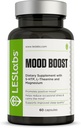 LES Labs Mood Boost – Stres Yardımı, Mood Support, Deep Relaxation & Better Sleep – 5-HTP, Ashwagandha, Rhodiola Rosea, Magnezyum, L-Theanine & GABA – Non-GMO Supplement – 60 Capsules