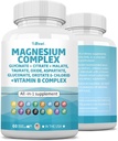 60 Kont Kompleksi Magnezyum 2285mg ile Glycinate Citrate Malate Oksit Taurate Aspartate Gluconate Orotate & Mag Chloride, çinko Copper Manganese & C B1 B2 B6 B12 Kompleksi ABD