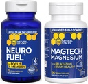 NATURAL STACKS MagTech Magnezyum + NöroFuel Nootropic Sche - Supports Relaxation, Focus & Brain Health* - 165 Total Capsules