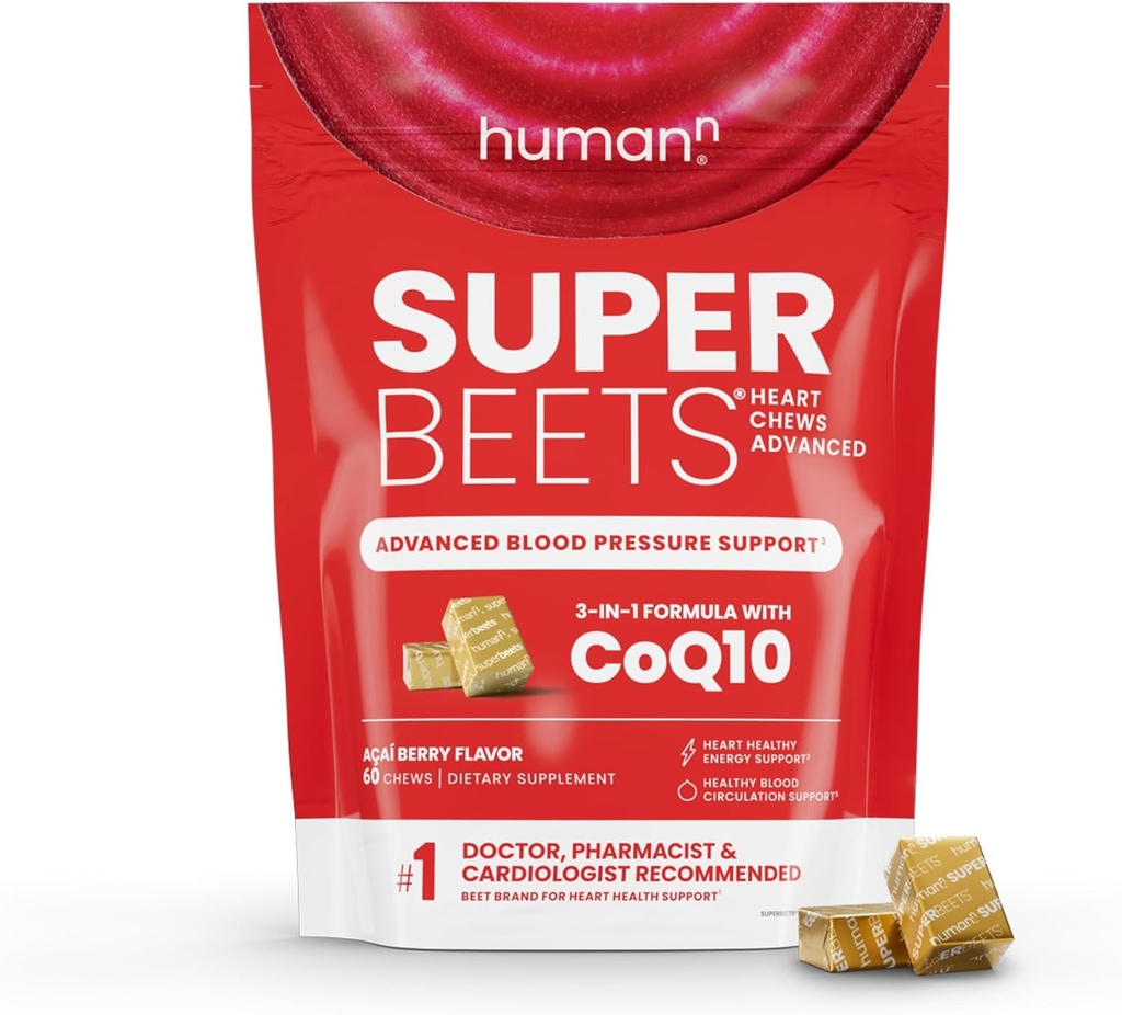 İnsanN SuperBeets Heart Chews Advanced - 100mg of CoQ10 Plus Beetroot & Grape Tohumu