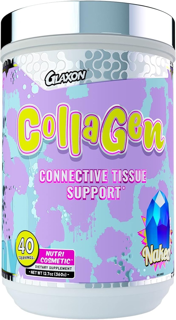 Glaxon Wonder Collagen, Hydrolyzed Collagen Powder with Biotin, Hyaluronic Acid, Vitamin C, B12, Anti Aging Supplement for Skin, Joins, Nails & Hair (Naked V2)