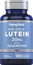 Piping Rock Lutein ve Zeaxanthin Supplement | 20mg | 180 Softgels | Marigold Extract | Non-GMO, Gluten Free