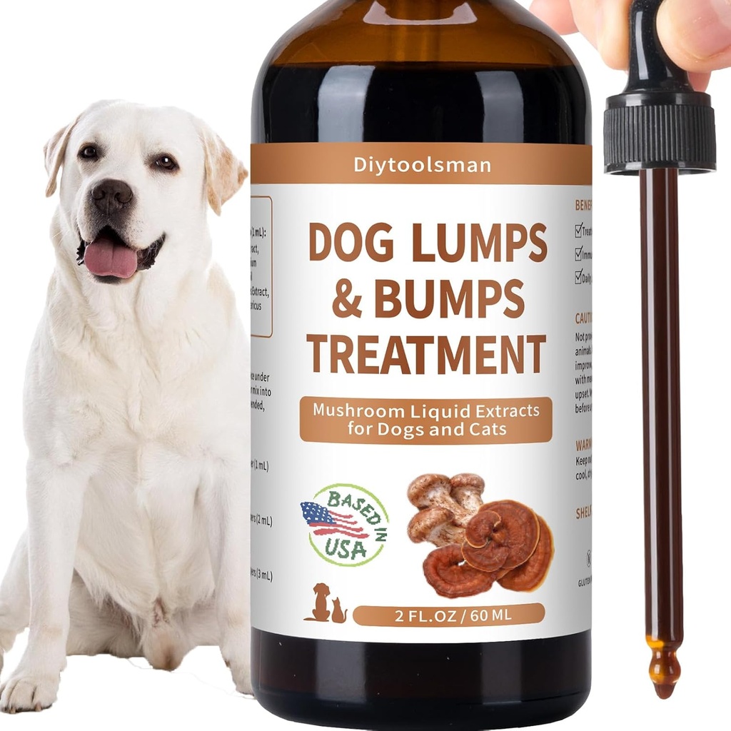 Köpek Lumps ve Bumps Tedavisi - Köpekler için Mushroom Supplement - Lipoma Azımı, Boosts Immune Health ve Geliştirilmiş Enerji - Reishi & Türkiye Tail Mushrooms, 3.52 oz (Liquid)