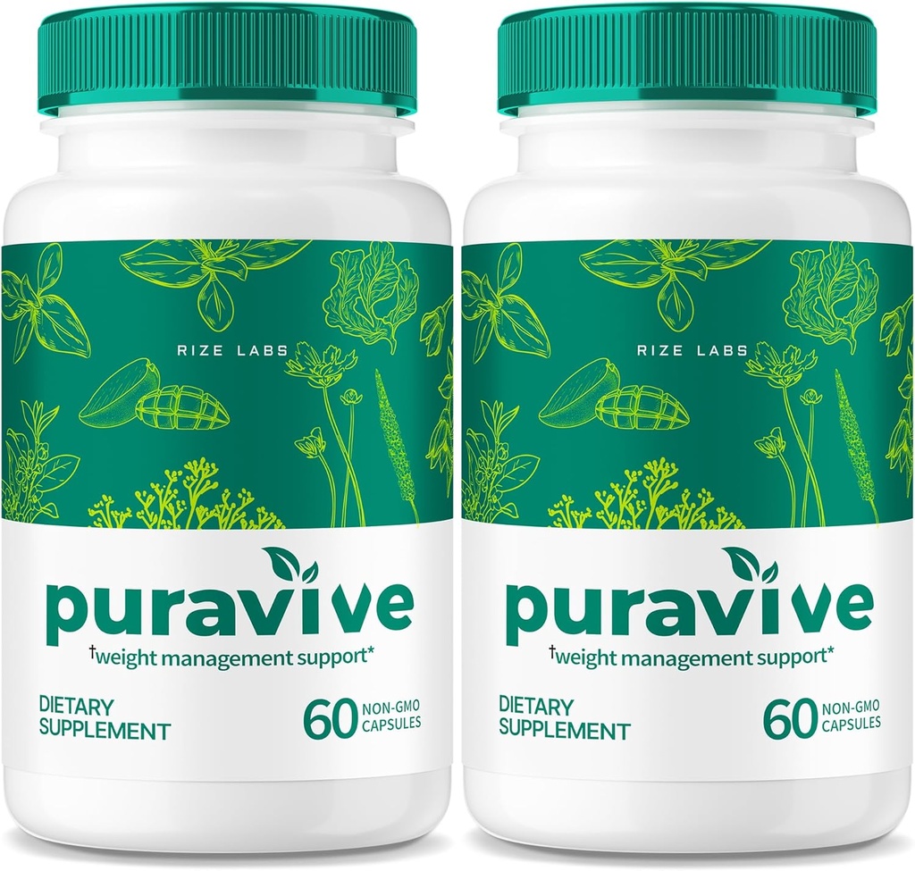 (2 Pack) Puravive, Puravive Kilo Kaybı Capsules, Puravive Exotic Rice Method, All Natural Detox & Cleanse Support, Pura Vive DW Yorumlar (120 Capsules)