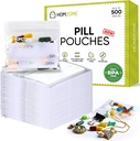 Homezome Pill Pouch Bag 6 milyon Pack of 500-127 Free 3x2.75 inç Reusable Pill Pouches for Medicine with Write on Label Clear Small ziplock Bagls, Jewel ve Travel Pill Organizer