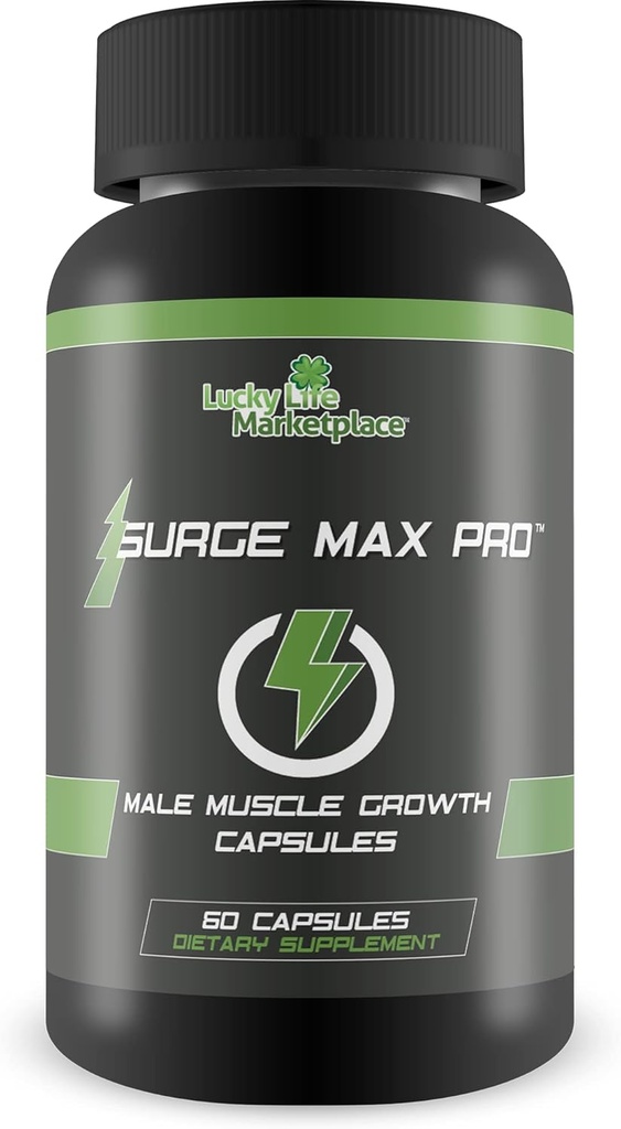 Surge Max Pro - Muscle Growth Formula - Ενίσχυση Δύναμης, Δύναμης, Σταμίνας, & Ενέργειας - Εκρηκτική Μυική Αντλία - Μεγάλα Κερδίσματα - Βοήθημα Οξυγόνο & Θρεπτικό Παράδοση στους Μυς - L-Αργινίνη - Κατασκευαστική Μυϊκή Μάζα