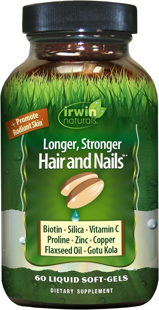 Irwin Naturals Longer, Güçlü Saç ve Nails - Vibrant Shine Texture & Strength - 60 Sıvı Softgels