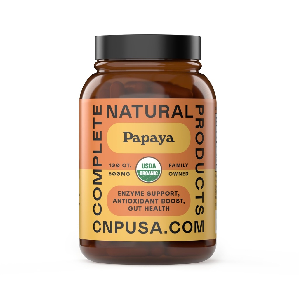 Doğal Ürünler Organik Papaya Enzymes & Papain Enzyme Capsules - 500 mg 100 Pills, Organik Papaya Toz Digestive Super Meyve Kapsülleri