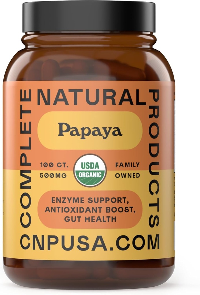 Doğal Ürünler Organik Papaya Enzymes & Papain Enzyme Capsules - 500 mg 100 Pills, Organik Papaya Toz Digestive Super Meyve Kapsülleri