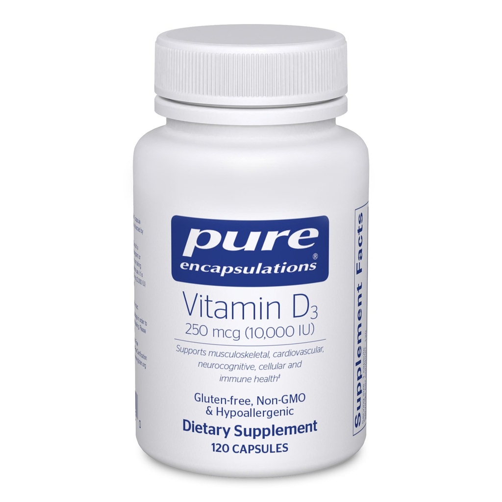 Saf Encapsulations Vitamin D3 250 mcg (10.000 IU) - Kemik, Ortak, Kalp, Kolon ve Immune Health - Premium Vitamin D - 120 Capsules