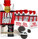 Lean Body Ready-to-drink cookies and Cream Protein Shake, 40g Protein, Whey Blend, 0 Ζάχαρη, Γλουτένη No, 22 Βιταμίνες & Ορυκτά, (Ανακυκλώσιμο χαρτοκιβώτιο & Lid - Συσκευασία των 12) LABRADA, 17 Fl Oz (Pack of 12)