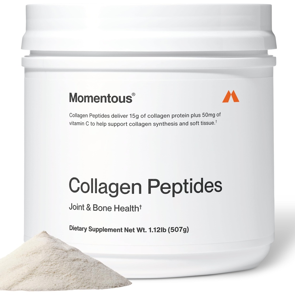 Momentous Grass-Fed Collagen Peptides σκόνη - σκόνη πρωτεΐνης κολλαγόνου με Fortigel & βιταμίνη C για τα μαλλιά, το δέρμα, τα νύχια, και κοινή υποστήριξη υγείας - NSF Certified for Sport - Συσκευασία Μαΐου Vary