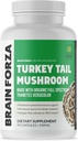 Beyin Forza Organik Türkiye Tail Mushroom Capsules, Mushroom Tozlu Immune Support, Liver ve Digest Health Support, Organic Defense Support, Non-GMO, Vegan, Organik, 90 Capsules
