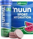 Nuun Sport Ηλεκτρολυτικά Δισκία με Μαγνήσιο, Ασβέστιο, Κάλιο, Χλωριούχο & Νάτριο, Χωρίς Γλουτένη & Vegan, Καρπούζι, 4 Συσκευασία (40 Μερίδες Σύνολο)